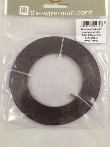 Aluminium wire flat 5mmx10m. brandy